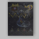 Mystical Surreal Black and Gold Symbolic Fantasy Composition Canvas Wall Art Print Decor Picture Ready to Hang