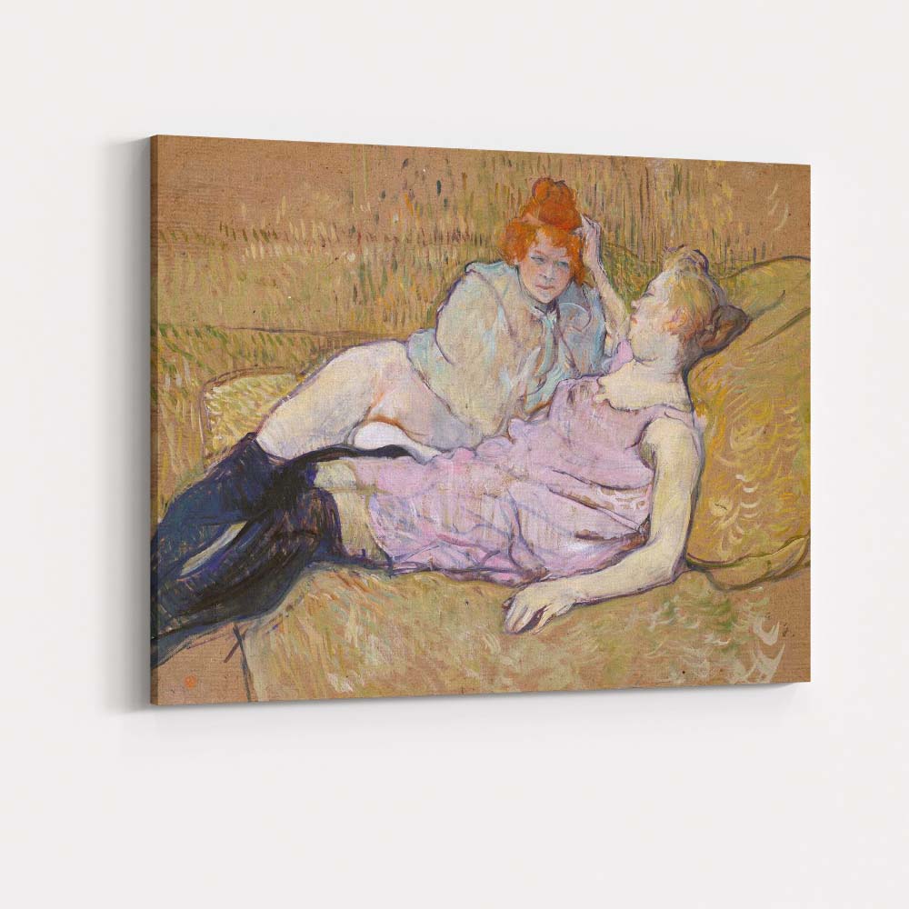 Post Impressionist Women Reclining on Cushions Soft Pastel Portrait Canvas Wall Art Print Decor Picture Ready to Hang