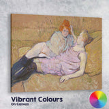 Post Impressionist Women Reclining on Cushions Soft Pastel Portrait Canvas Wall Art Print Decor Picture Ready to Hang