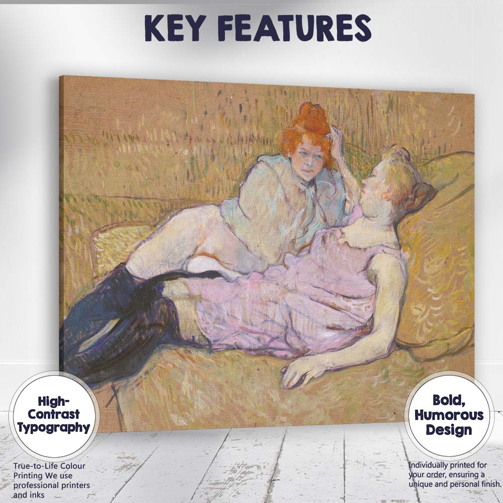 Post Impressionist Women Reclining on Cushions Soft Pastel Portrait Canvas Wall Art Print Decor Picture Ready to Hang
