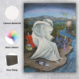 Surreal White Cloaked Elder Fantasy Landscape Scene Canvas Wall Art Print Decor Picture Ready to Hang