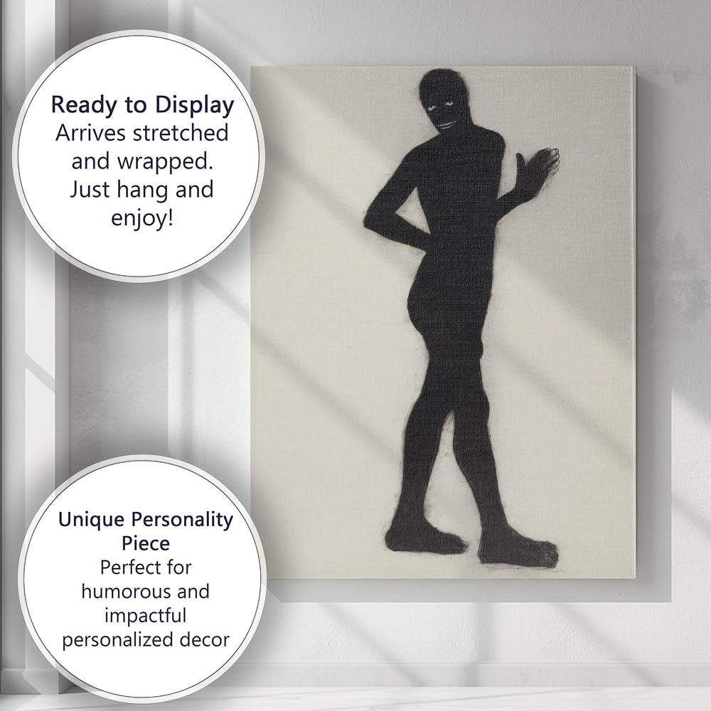 Minimalist Black Silhouette Figure Contemporary Portrait Canvas Wall Art Print Decor Picture Ready to Hang