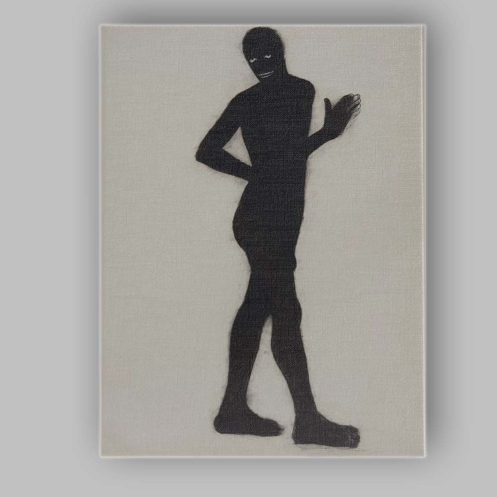 Minimalist Black Silhouette Figure Contemporary Portrait Canvas Wall Art Print Decor Picture Ready to Hang