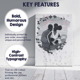 Romantic Couple Embrace Floral Heart Wreath Contemporary Artwork Canvas Wall Art Print Decor Picture Ready to Hang