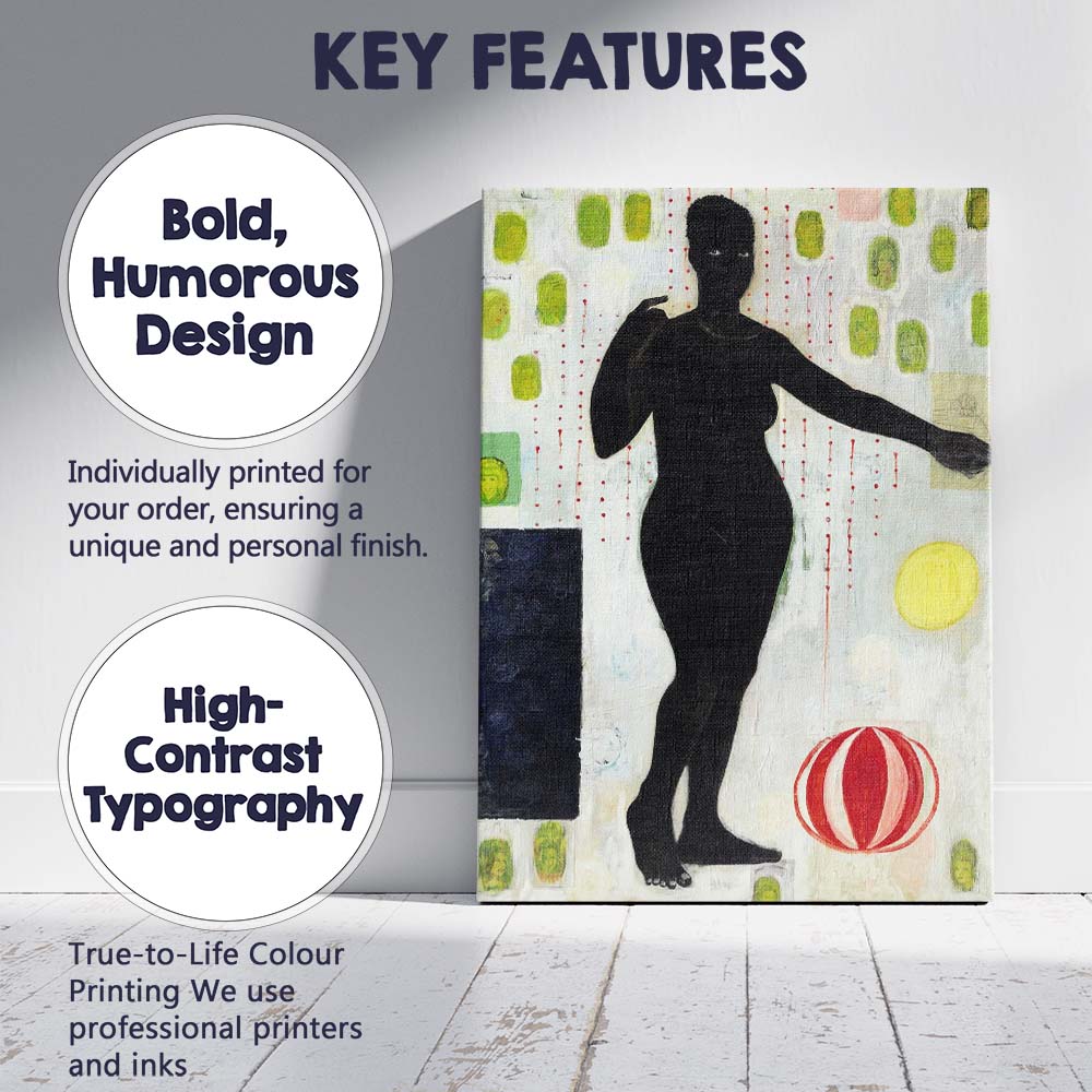 Contemporary Figurative Female Silhouette Collage with Green Portrait Accents Canvas Wall Art Print Decor Picture Ready to Hang