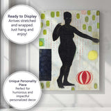 Contemporary Figurative Female Silhouette Collage with Green Portrait Accents Canvas Wall Art Print Decor Picture Ready to Hang