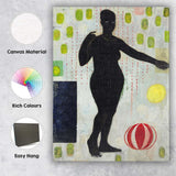 Contemporary Figurative Female Silhouette Collage with Green Portrait Accents Canvas Wall Art Print Decor Picture Ready to Hang