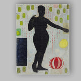 Contemporary Figurative Female Silhouette Collage with Green Portrait Accents Canvas Wall Art Print Decor Picture Ready to Hang