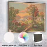 Romantic Lakeside Estate Autumn Garden Scenic Landscape Canvas Wall Art Print Decor Picture Ready to Hang