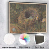 Natural Bird Nest Blue Eggs Wildflower Woodland Study Canvas Wall Art Print Decor Picture Ready to Hang
