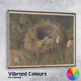 Natural Bird Nest Blue Eggs Wildflower Woodland Study Canvas Wall Art Print Decor Picture Ready to Hang