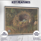 Natural Bird Nest Blue Eggs Wildflower Woodland Study Canvas Wall Art Print Decor Picture Ready to Hang