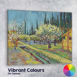Vibrant Orchard Blossom Garden Post Impressionist Landscape Canvas Wall Art Print Decor Picture Ready to Hang