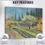 Vibrant Orchard Blossom Garden Post Impressionist Landscape Canvas Wall Art Print Decor Picture Ready to Hang