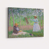 Impressionist Female Artist Painting Woodland Garden Scene Canvas Wall Art Print Decor Picture Ready to Hang