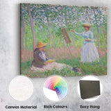 Impressionist Female Artist Painting Woodland Garden Scene Canvas Wall Art Print Decor Picture Ready to Hang