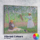 Impressionist Female Artist Painting Woodland Garden Scene Canvas Wall Art Print Decor Picture Ready to Hang