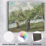 Blossoming Orchard Tree Spring Countryside Figure Painting Canvas Wall Art Print Decor Picture Ready to Hang