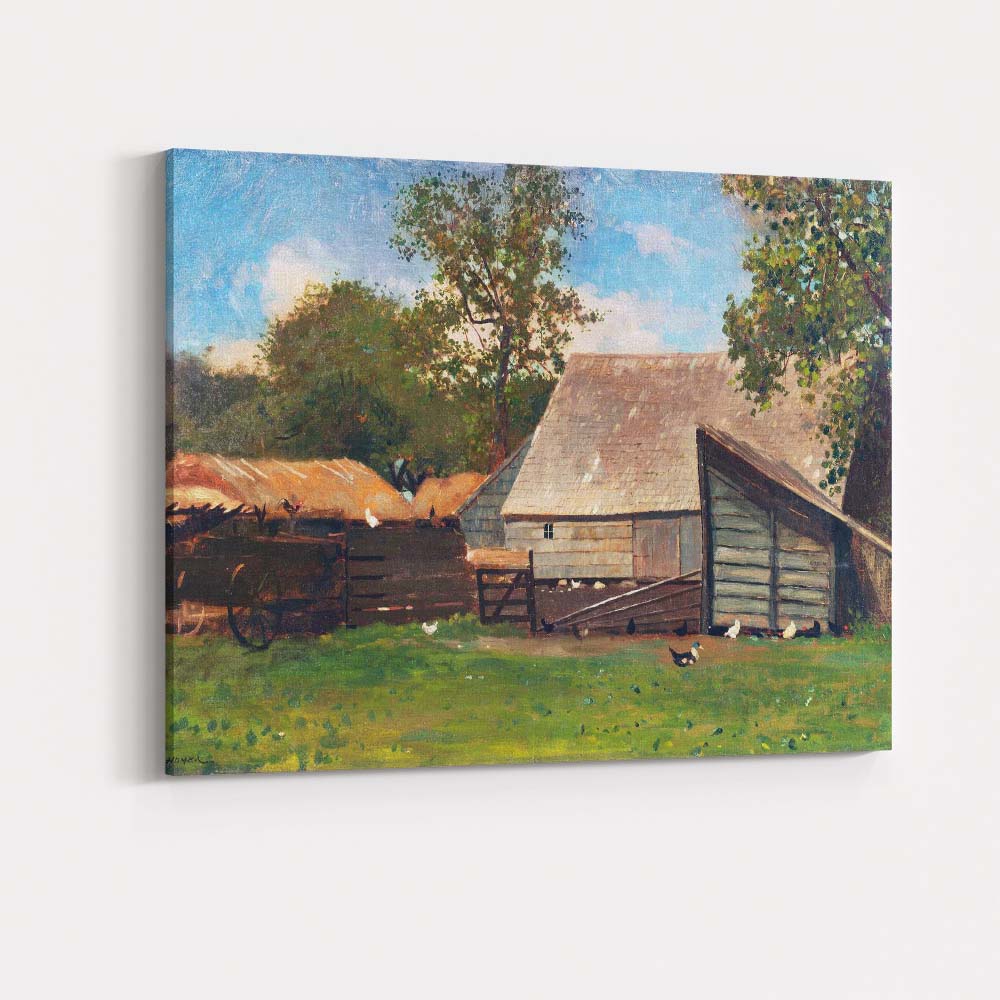 Rustic Farmyard Barn Poultry Country Homestead Painting Canvas Wall Art Print Decor Picture Ready to Hang