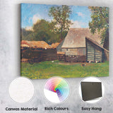 Rustic Farmyard Barn Poultry Country Homestead Painting Canvas Wall Art Print Decor Picture Ready to Hang