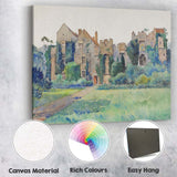 Historic Manor House Garden Estate Watercolour Architecture Canvas Wall Art Print Decor Picture Ready to Hang