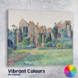 Historic Manor House Garden Estate Watercolour Architecture Canvas Wall Art Print Decor Picture Ready to Hang