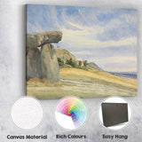 Rural Hillside Standing Stone Watercolour Country Landscape Canvas Wall Art Print Decor Picture Ready to Hang