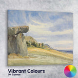 Rural Hillside Standing Stone Watercolour Country Landscape Canvas Wall Art Print Decor Picture Ready to Hang