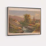Mountain Forest Stream Rocky Wilderness Scenic Landscape Canvas Wall Art Print Decor Picture Ready to Hang