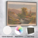 Mountain Forest Stream Rocky Wilderness Scenic Landscape Canvas Wall Art Print Decor Picture Ready to Hang