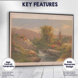 Mountain Forest Stream Rocky Wilderness Scenic Landscape Canvas Wall Art Print Decor Picture Ready to Hang