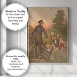 Victorian Children Fishing Pond Humorous Country Scene Canvas Wall Art Print Decor Picture Ready to Hang