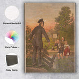 Victorian Children Fishing Pond Humorous Country Scene Canvas Wall Art Print Decor Picture Ready to Hang