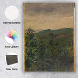 Misty Pine Forest Hillside Atmospheric Landscape Painting Canvas Wall Art Print Decor Picture Ready to Hang