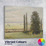 Pastoral Meadow Poplar Trees Country Landscape Canvas Wall Art Print Decor Picture Ready to Hang