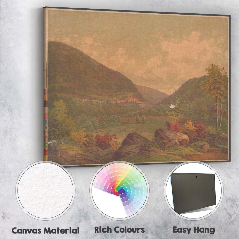 Autumn Mountain Valley Allegheny Wilderness Landscape Canvas Wall Art Print Decor Picture Ready to Hang