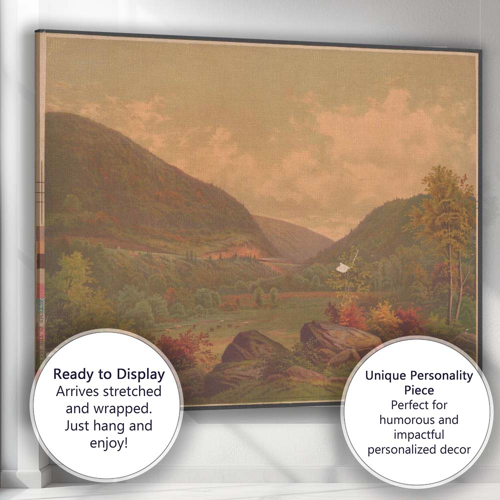 Autumn Mountain Valley Allegheny Wilderness Landscape Canvas Wall Art Print Decor Picture Ready to Hang