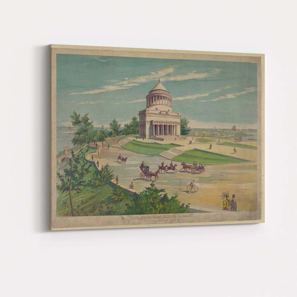 Historic Grant Memorial Riverside Drive Architectural Illustration Canvas Wall Art Print Decor Picture Ready to Hang