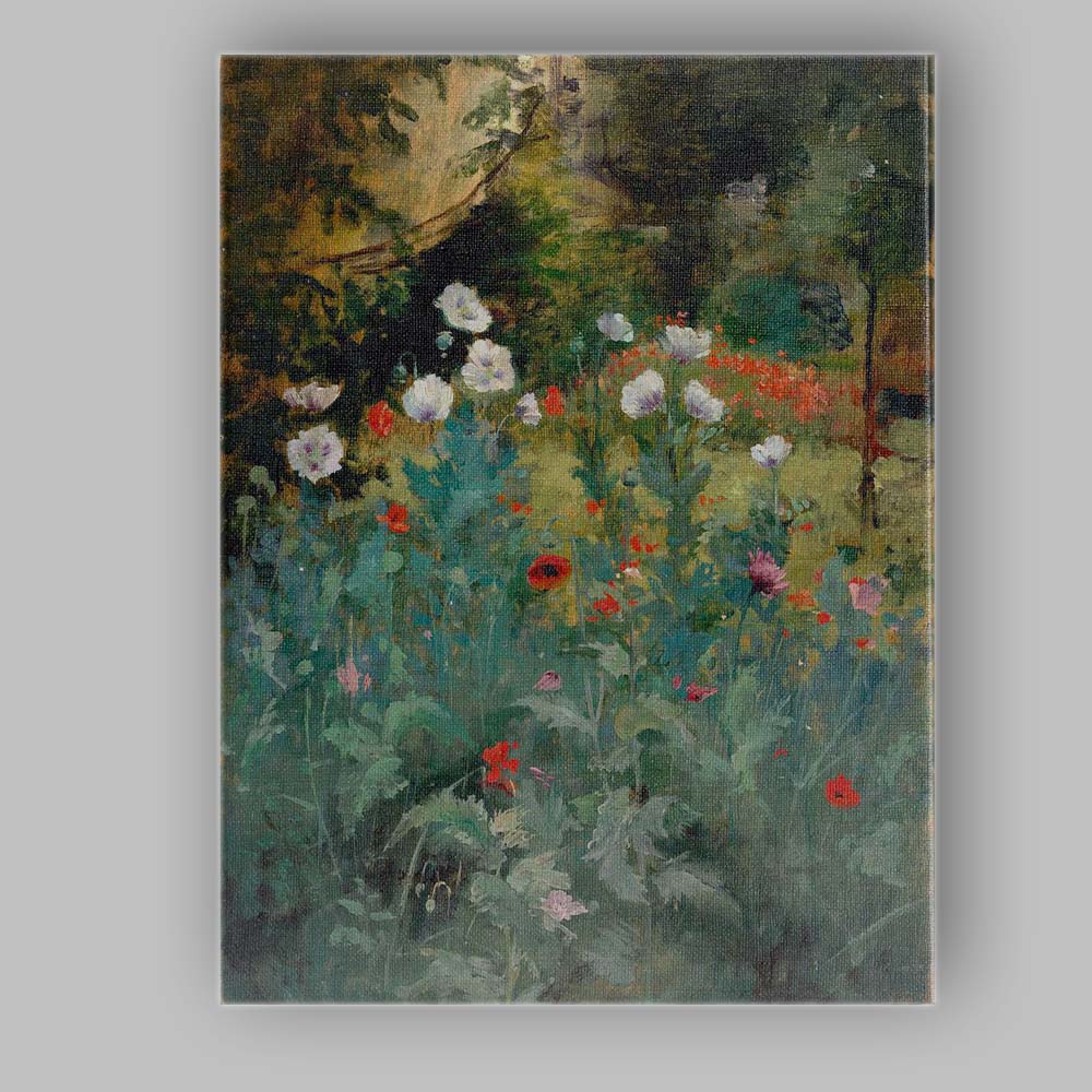 Impressionist Wildflower Meadow Poppy Garden Floral Painting Canvas Wall Art Print Decor Picture Ready to Hang