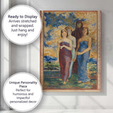 Symbolist Figures Draped Women Decorative Art Nouveau Painting Canvas Wall Art Print Decor Picture Ready to Hang