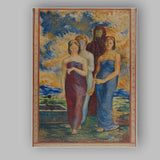 Symbolist Figures Draped Women Decorative Art Nouveau Painting Canvas Wall Art Print Decor Picture Ready to Hang