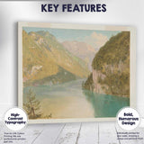 Alpine Lake Mountain Fjord Scenic Landscape Painting Canvas Wall Art Print Decor Picture Ready to Hang
