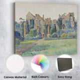 Historic Manor House Garden Watercolour Architectural Landscape Canvas Wall Art Print Decor Picture Ready to Hang