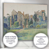 Historic Manor House Garden Watercolour Architectural Landscape Canvas Wall Art Print Decor Picture Ready to Hang