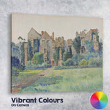 Historic Manor House Garden Watercolour Architectural Landscape Canvas Wall Art Print Decor Picture Ready to Hang