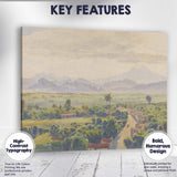 Panoramic Mountain Valley Tropical Countryside Watercolour Landscape Canvas Wall Art Print Decor Picture Ready to Hang