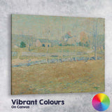 Pastel Countryside Farmhouse Stream Landscape Impressionist Painting Canvas Wall Art Print Decor Picture Ready to Hang