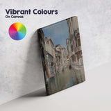 Venetian Canal Bridge Architecture Cityscape Oil Painting Canvas Wall Art Print Decor Picture Ready to Hang