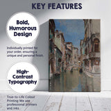 Venetian Canal Bridge Architecture Cityscape Oil Painting Canvas Wall Art Print Decor Picture Ready to Hang
