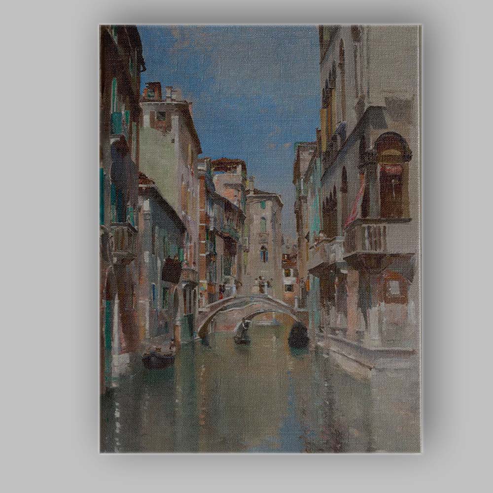 Venetian Canal Bridge Architecture Cityscape Oil Painting Canvas Wall Art Print Decor Picture Ready to Hang